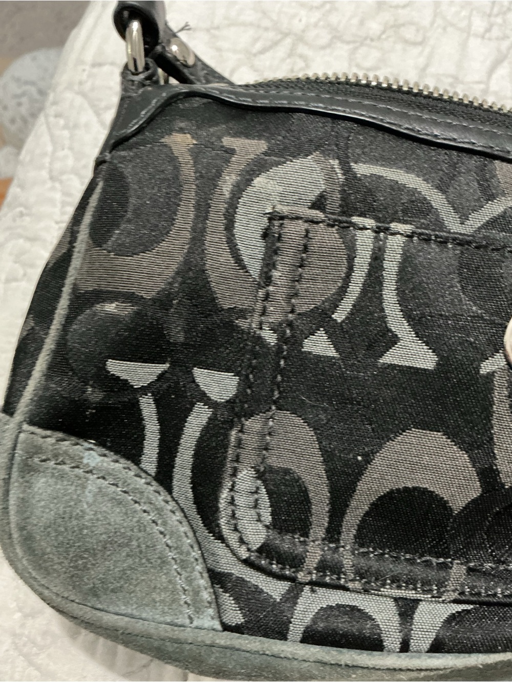 Coach Chelsea Demi Black Signature Jacquard Shoulder Bag - Picture 5 of 8